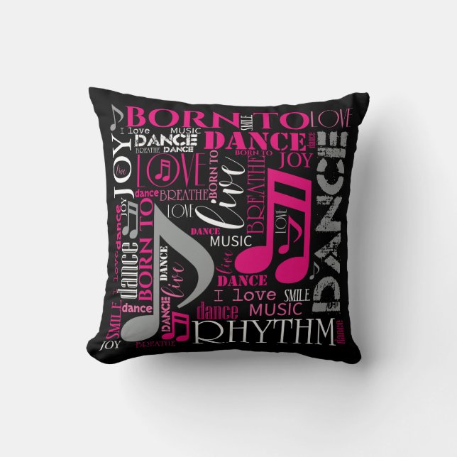 Born to Dance Pink ID277 Cushion (Front)