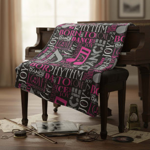Born to Dance Pink ID277 Fleece Blanket