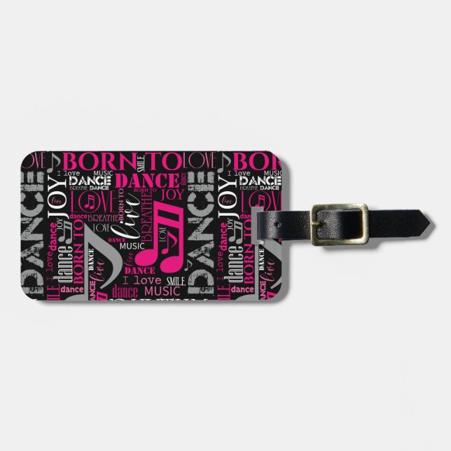 Born to Dance Pink ID277 Luggage Tag (Front Horizontal)
