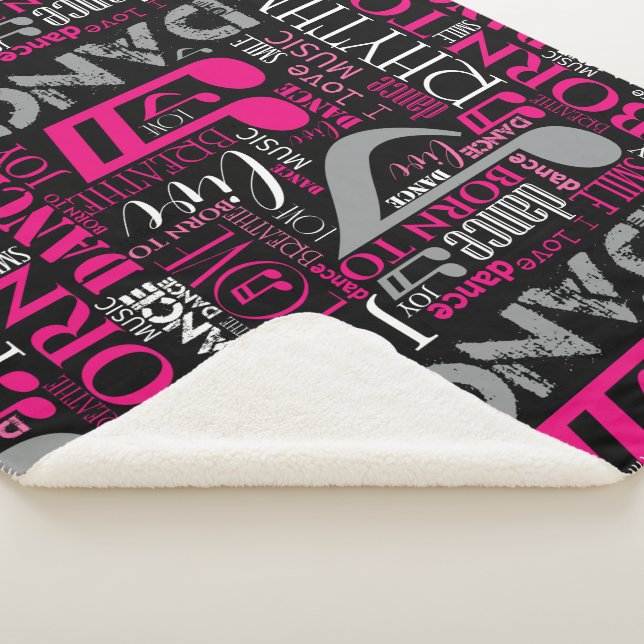 Born to Dance Pink ID277 Sherpa Blanket (3/4)