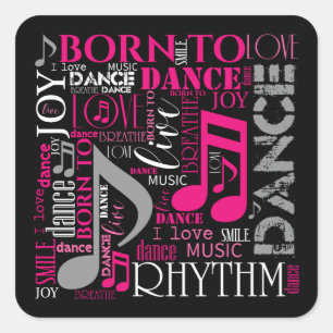 Born to Dance Pink ID277 Square Sticker