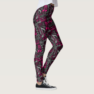 Born to Dance Pink/White ID277 Leggings