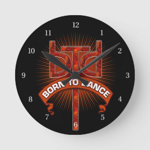 Born To Dance Round Clock