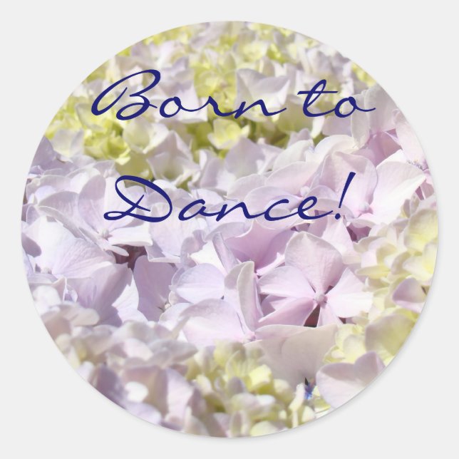 Born to Dance! stickers Lavender Hydrangea Flowers (Front)