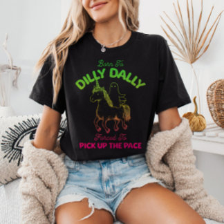 Born to Dilly Dally Gradient Ghost Riding Unicorn T-Shirt