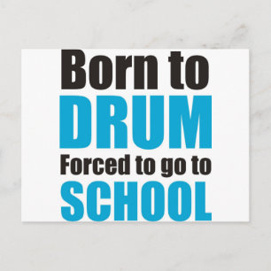 born to drum postcard