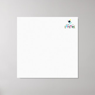 Born to Explore Cute Astronaut Notepad &Stationery Canvas Print