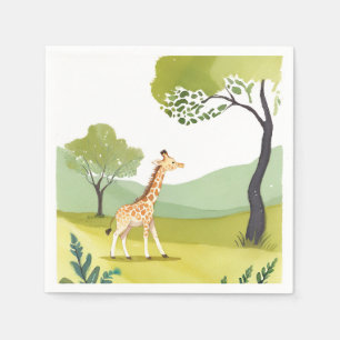 Born to Explore   Giraffe Watercolor Painting Napkin