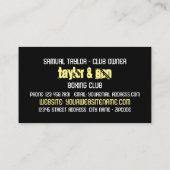 Born To Fight, Boxing Club, Boxing Trainer Business Card (Back)