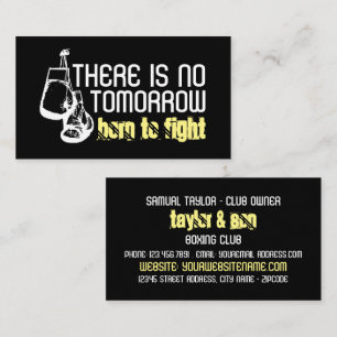 Born To Fight, Boxing Club, Boxing Trainer Business Card