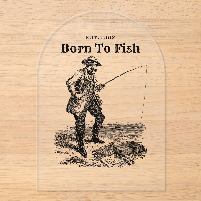 Born To Fish Acrylic Invitations (Front)