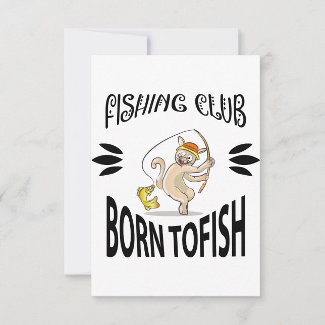 Born to Fish Fishing Club Sign Thank You Card (Front)