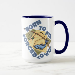 BORN TO FISH FORCED TO WORK MUG
