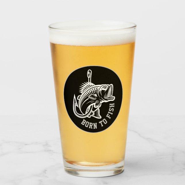 Born To Fish Glass (Front Filled)