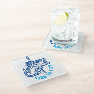 Born To Fish Glass Coaster