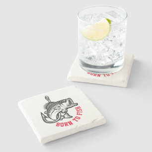 Born To Fish Stone Coaster