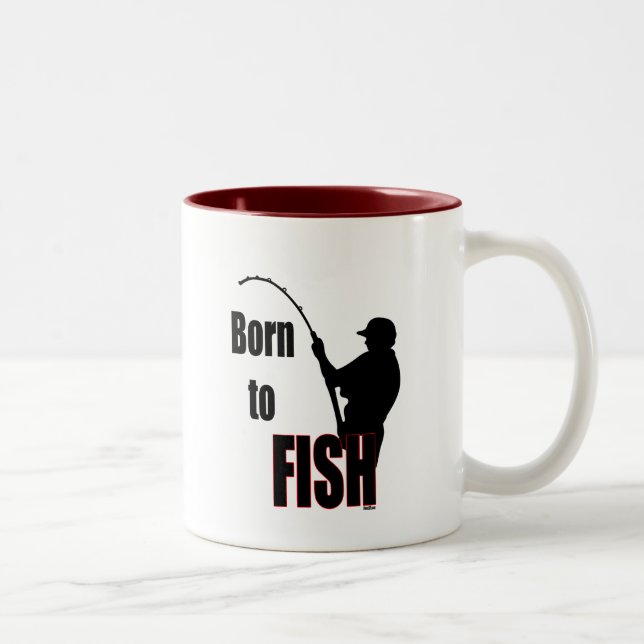 Born to Fish Two-Tone Coffee Mug (Right)