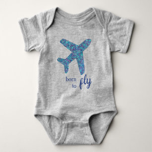 "Born To Fly" Aeroplane Baby Bodysuit