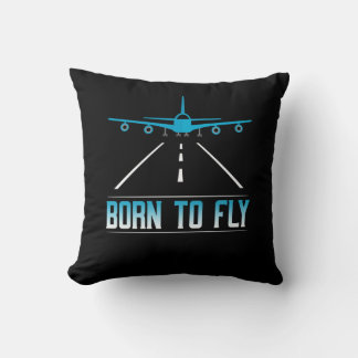 Born To Fly Aviation Pilot Flying Airplane Aircraf Cushion