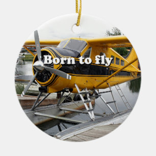 Born to fly: Beaver float plane Ceramic Tree Decoration