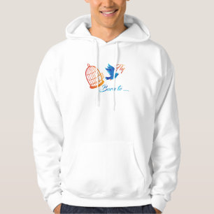 Born to Fly – Inspirational Blue Bird Freedom Hoodie