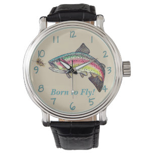Born to Fly Jumping  Rainbow Trout Fly Fishing Watch