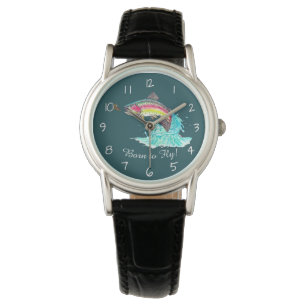 Born to Fly Jumping  Rainbow Trout Fly Fishing Watch