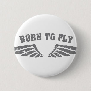 Born To Fly Wings 6 Cm Round Badge