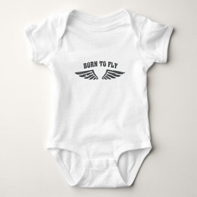 Born To Fly Wings Baby Bodysuit (Front)