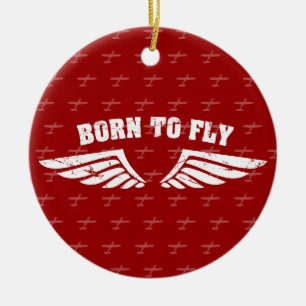 Born To Fly Wings Ceramic Tree Decoration