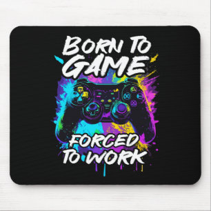 Born To Game Forced To Work - Colourful Graffiti G Mouse Mat
