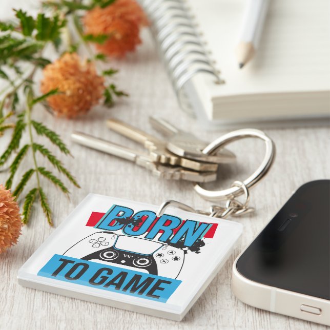 BORN TO GAME WITH MY CONSOLE KEY RING (Front Right)