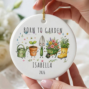 Born to Garden Personalised Gardener Ceramic Tree Decoration