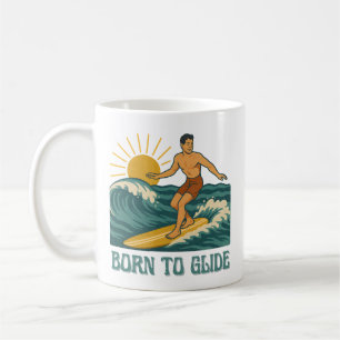 Born To Glide California Surfer Retro Surf Graphic Coffee Mug