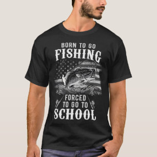 Born To Go Fishing Bass Fish Fisherman Boy Kid Fun T-Shirt