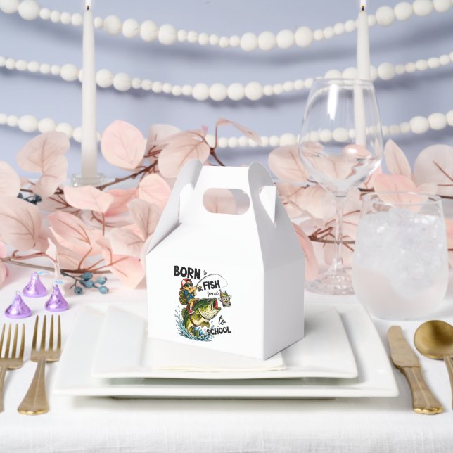 Born to Go Fishing Forced to Go to School Favour Box (Wedding)