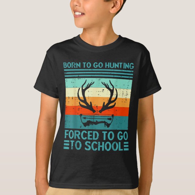 Born To Go Hunting Forced School Retro Hunter Men  T-Shirt (Front)