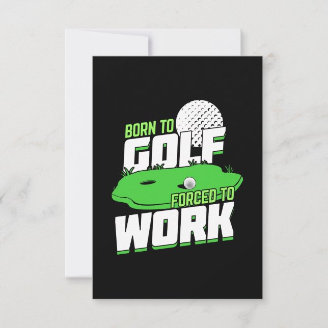 Born To Golf Forced To Work RSVP Card (Front)