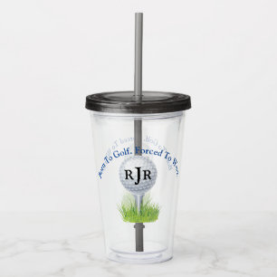 Born To Golf, Golf Ball And Tee. Acrylic Tumbler