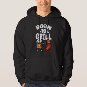 Born To Grill Hot Dogs & Beer Women Foodie Sausage Hoodie