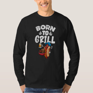 Born To Grill Hot Dogs & Beer Women Foodie Sausage T-Shirt