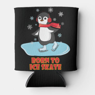 Born To Ice Skate Cute Penguin Can Cooler