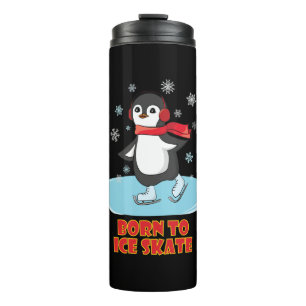 Born To Ice Skate Cute Penguin Thermal Tumbler