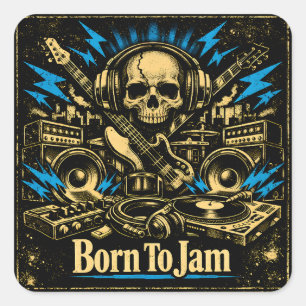 Born To Jam – Improvisation Music Soul Square Sticker