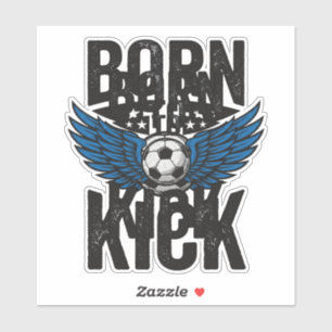 Born To Kick Vintage Soccer Wings Shirt Design_1