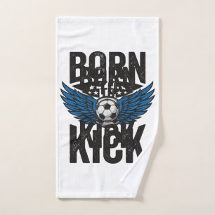 Born To Kick Vintage Soccer Wings Shirt Design_1 Hand Towel