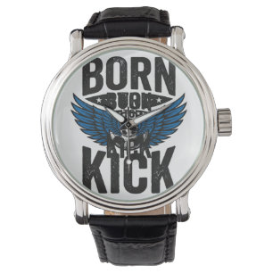 Born To Kick Vintage Soccer Wings Shirt Design_1 Watch