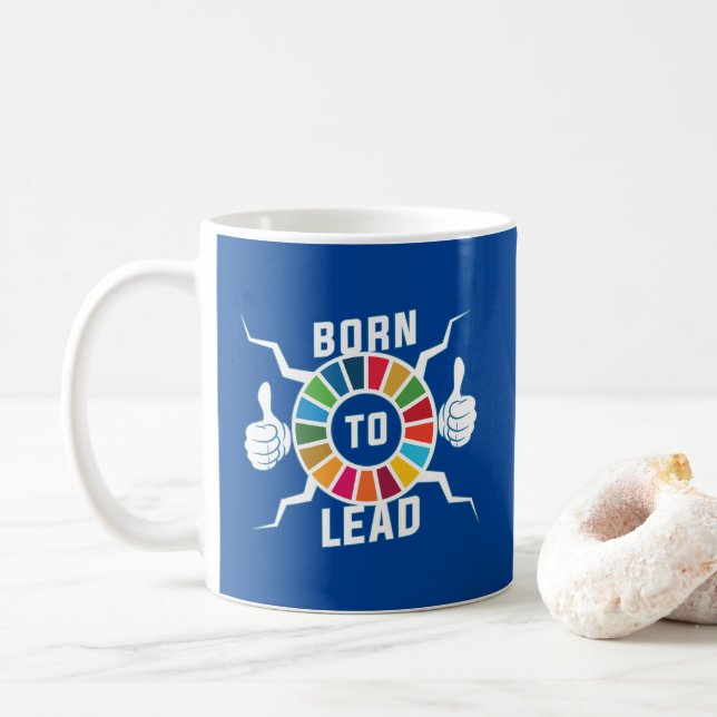 Born to Lead UN SDGs Global Goals Lead Leadership Coffee Mug (With Donut)
