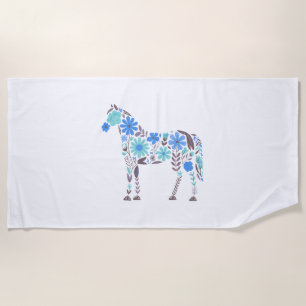 Born to Love Horses Beach Towel