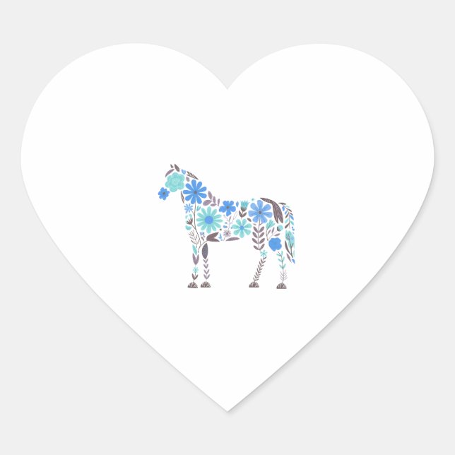 Born to Love Horses Heart Sticker (Front)
